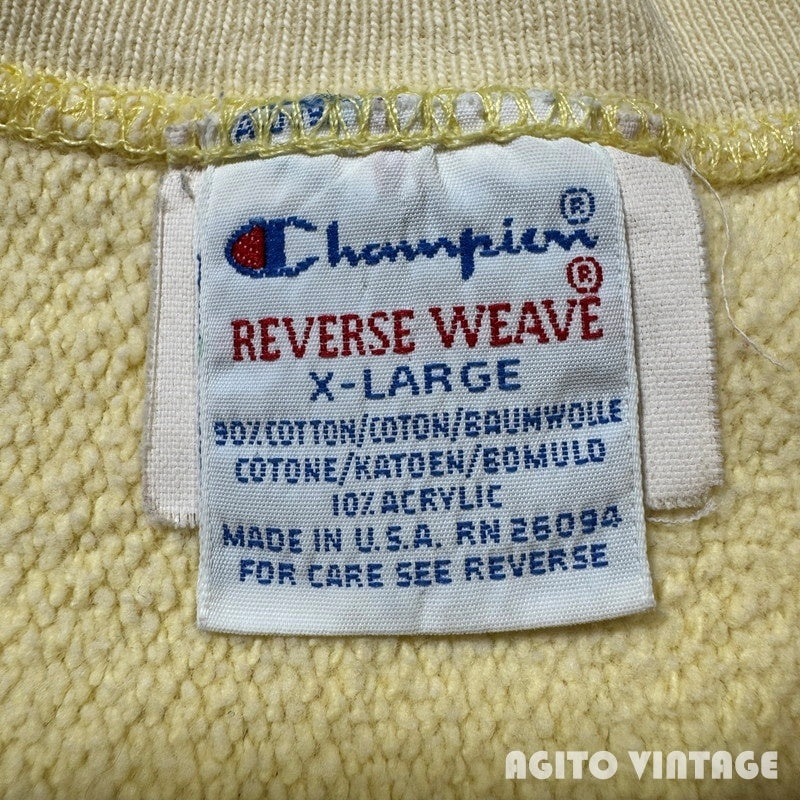 Champion 90s Reverse Weave USN Sweatshirt Yellow Size XL