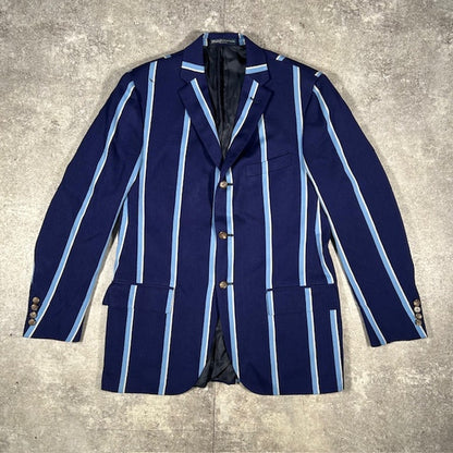 Polo Ralph Lauren Blue Wool Italian Stripe Blazer Size 40R