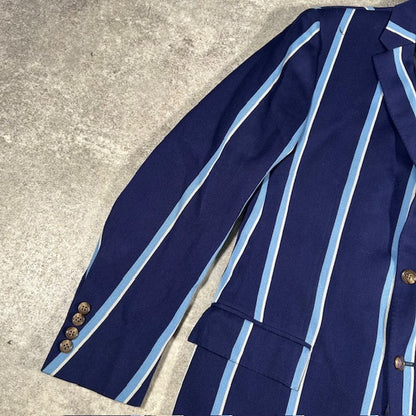 Polo Ralph Lauren Blue Wool Italian Stripe Blazer Size 40R