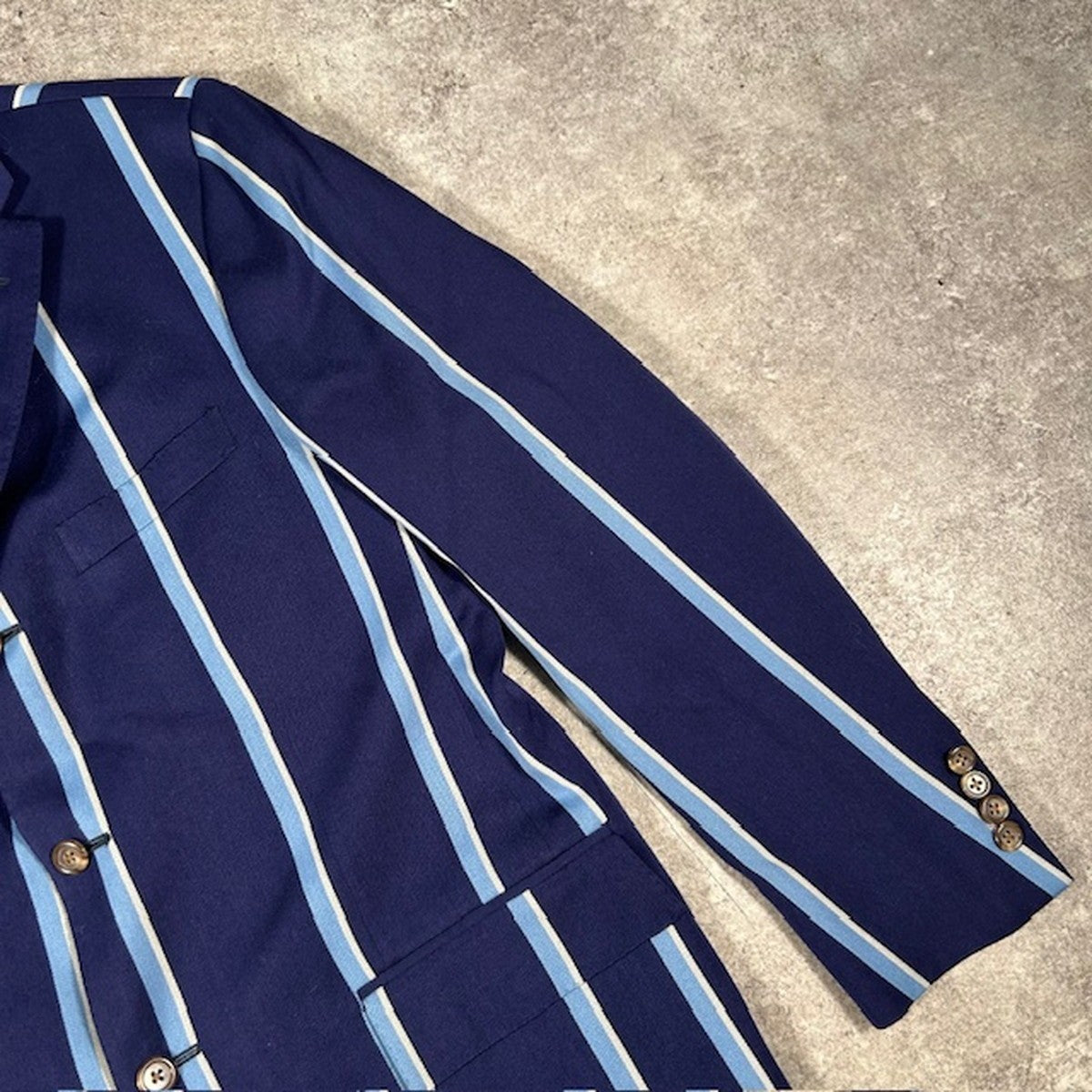 Polo Ralph Lauren Blue Wool Italian Stripe Blazer Size 40R