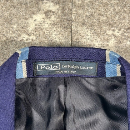 Polo Ralph Lauren Blue Wool Italian Stripe Blazer Size 40R