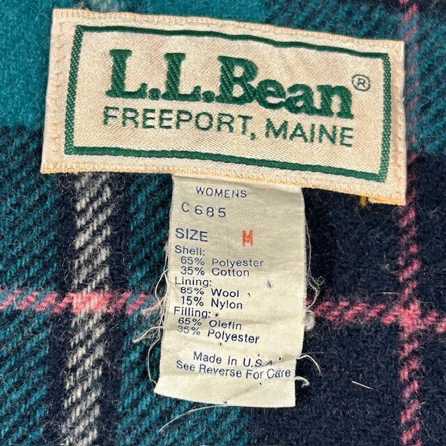 L.L.Bean 80s Wool Lined Storm Coat Made in USA Size M