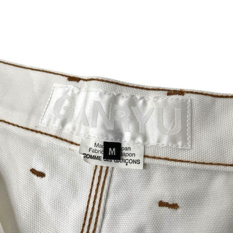 Ganryu 15SS White Cotton Canvas Painter Shorts Size M