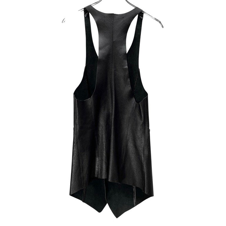 God of Roses BLACK OUT Cow Leather Long Vest Size 0