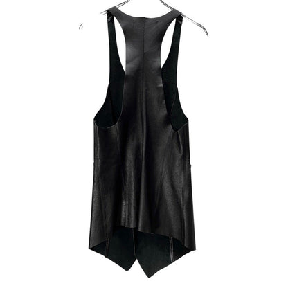 God of Roses BLACK OUT Cow Leather Long Vest Size 0