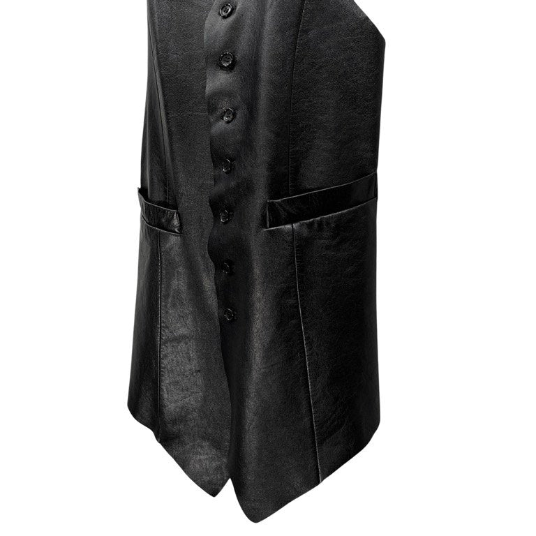 God of Roses BLACK OUT Cow Leather Long Vest Size 0