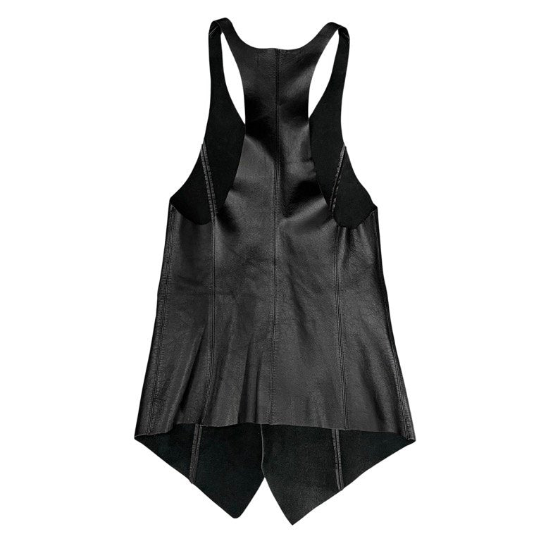 God of Roses BLACK OUT Cow Leather Long Vest Size 0