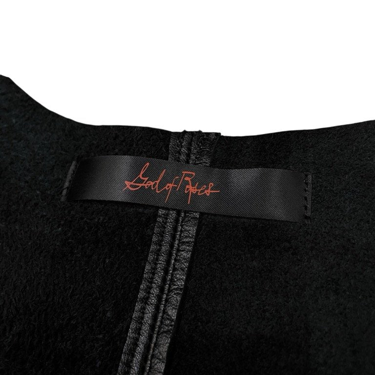 God of Roses BLACK OUT Cow Leather Long Vest Size 0
