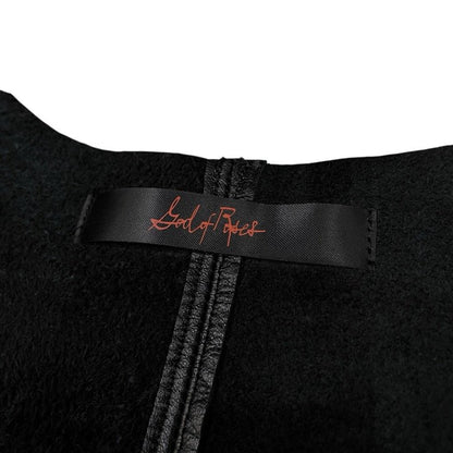 God of Roses BLACK OUT Cow Leather Long Vest Size 0