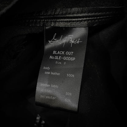 God of Roses BLACK OUT Cow Leather Long Vest Size 0