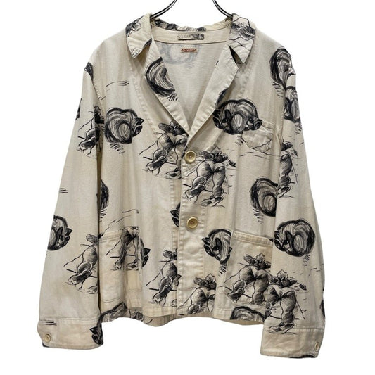 Kapital 14SS White Cat Print Norway Work Jacket Size 2