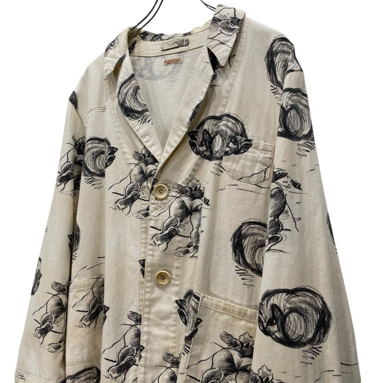 Kapital 14SS White Cat Print Norway Work Jacket Size 2