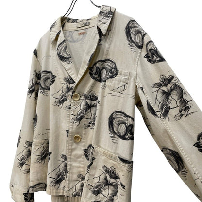 Kapital 14SS White Cat Print Norway Work Jacket Size 2
