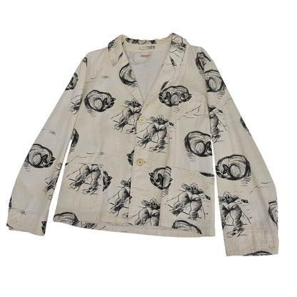 Kapital 14SS White Cat Print Norway Work Jacket Size 2