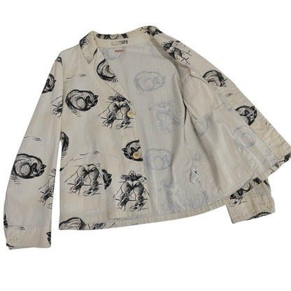 Kapital 14SS White Cat Print Norway Work Jacket Size 2
