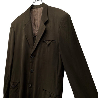 Yohji Yamamoto Green Wool Rayon Archive Tailored Coat Size M