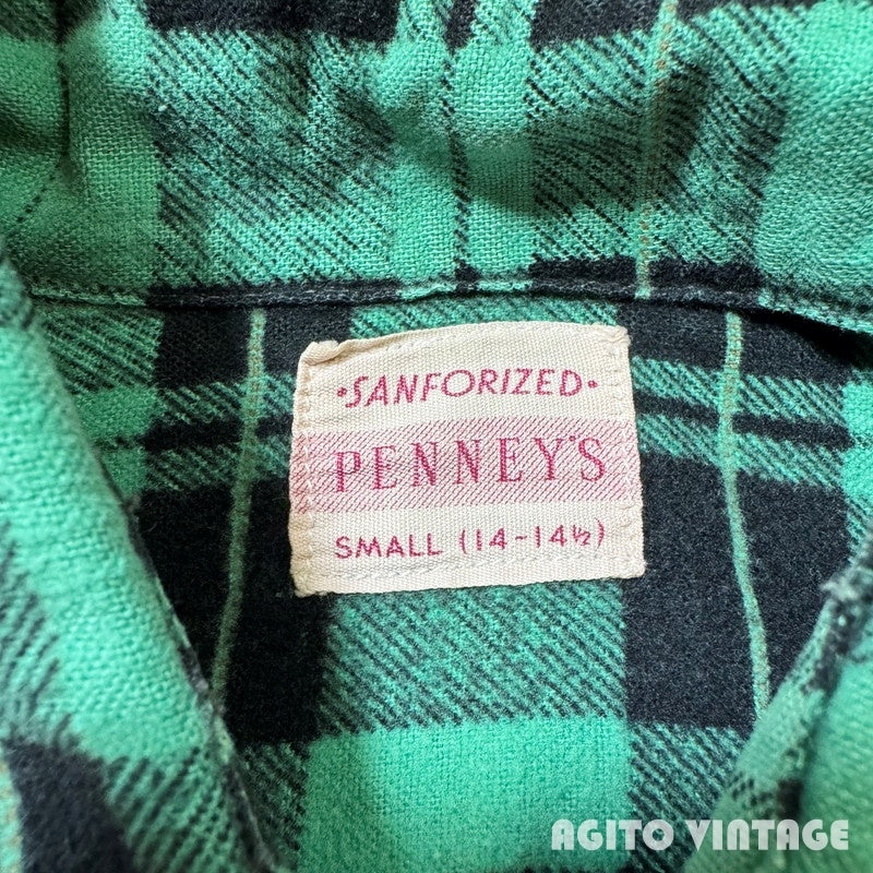 JCPenney 50s Print Check Gusseted Cotton Flannel Size S
