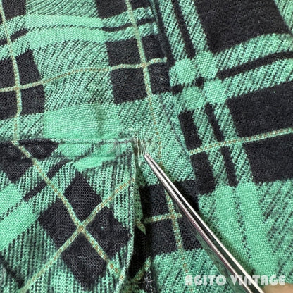 JCPenney 50s Print Check Gusseted Cotton Flannel Size S