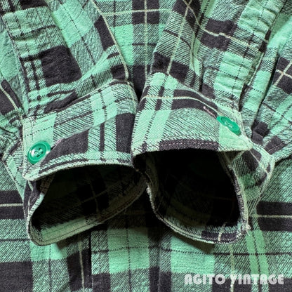 JCPenney 50s Print Check Gusseted Cotton Flannel Size S