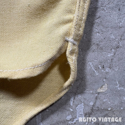 Van Heusen 40s Nylon Rayon Open Collar Cream Yellow Shirt Size M
