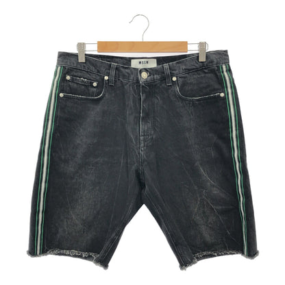 MSGM Black Striped Denim Shorts Size 50