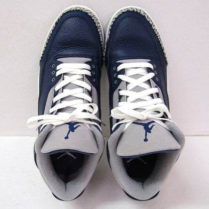 NIKE AIR JORDAN 3 RETRO Navy/White Sneakers Size 29cm