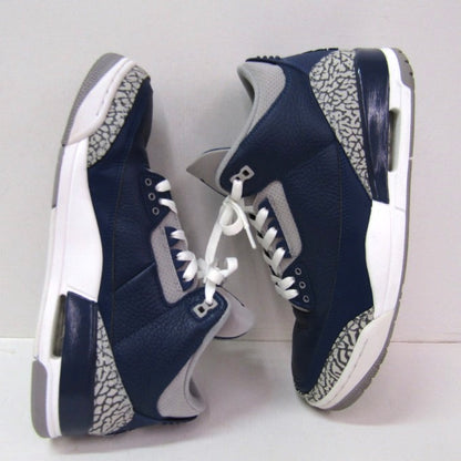 NIKE AIR JORDAN 3 RETRO Navy/White Sneakers Size 29cm