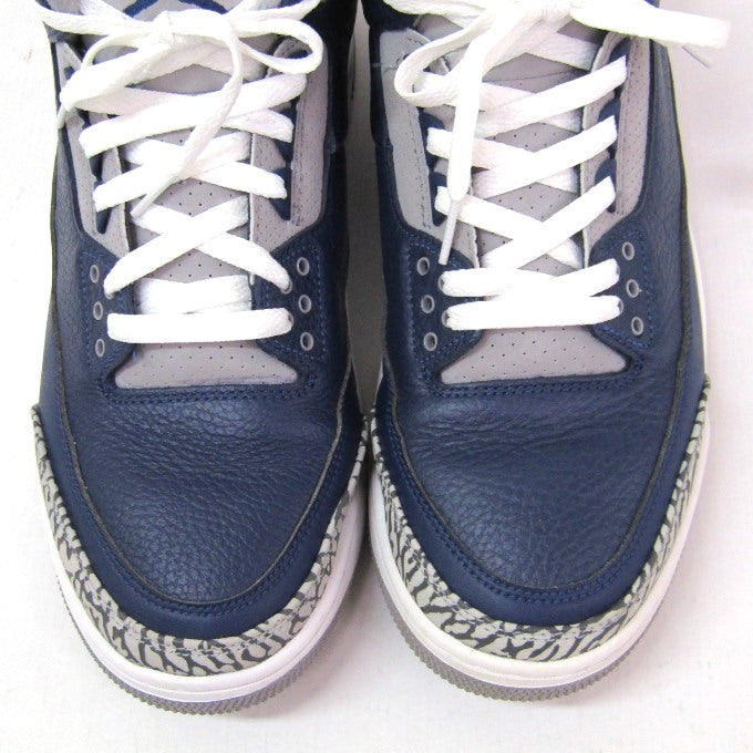 NIKE AIR JORDAN 3 RETRO Navy/White Sneakers Size 29cm