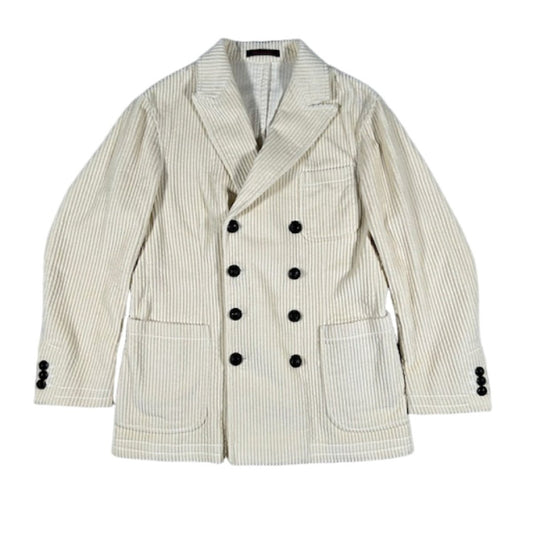 THE GIGI ZIGGY G002 Wide Wale Corduroy Jacket Ivory Size 46