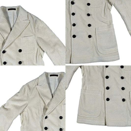 THE GIGI ZIGGY G002 Wide Wale Corduroy Jacket Ivory Size 46