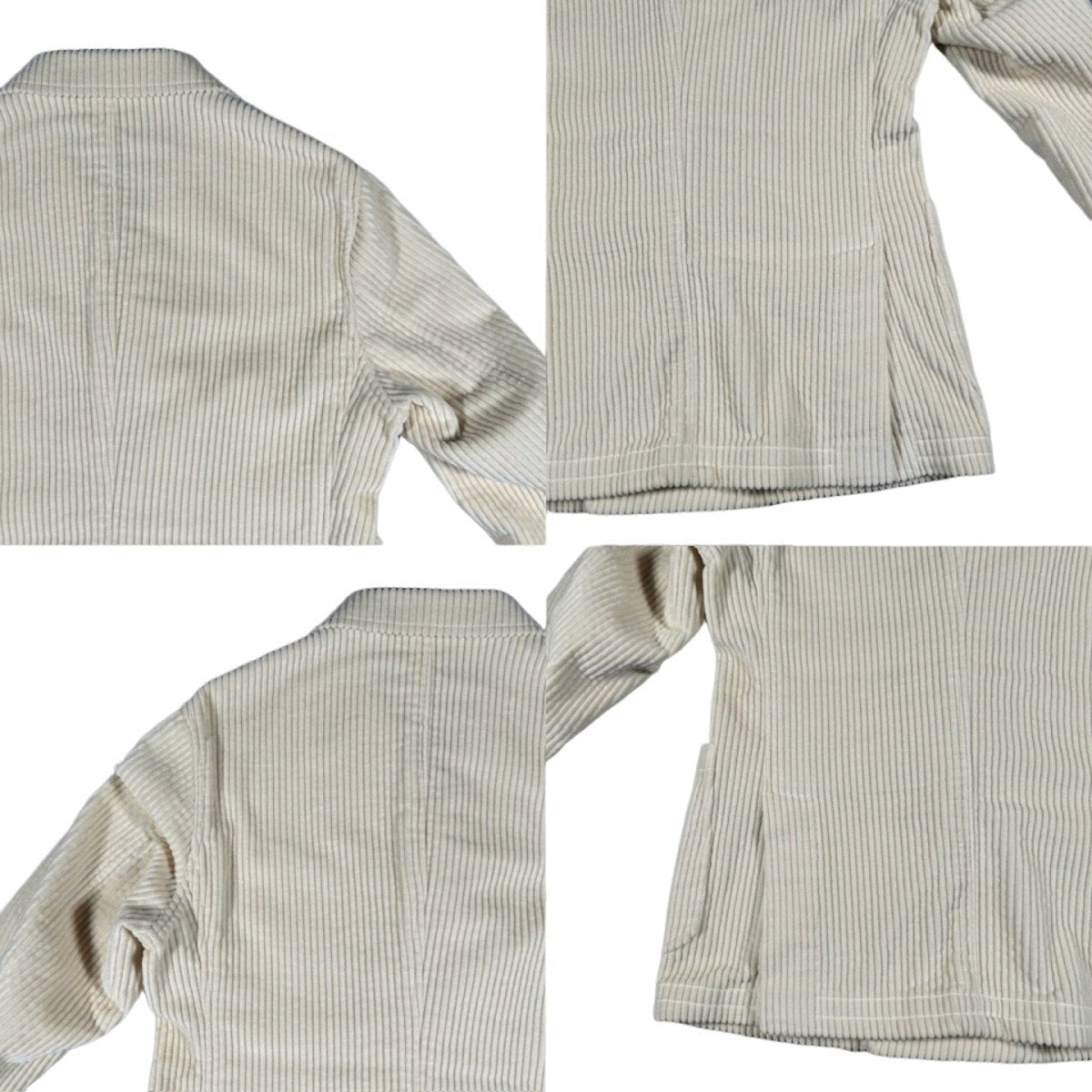 THE GIGI ZIGGY G002 Wide Wale Corduroy Jacket Ivory Size 46