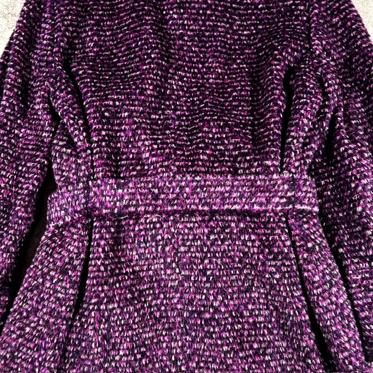 HERNO Multi Wool Polyamide Belted Geometric Coat Size 46