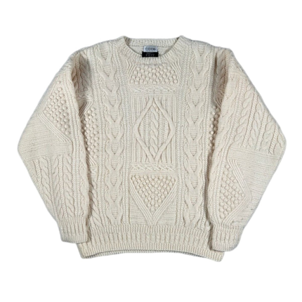 FICCE YOSHIYUKI KONISHI Hand Knit Wool Cable Sweater Size L