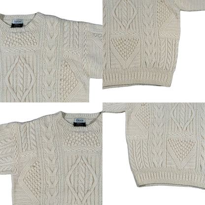 FICCE YOSHIYUKI KONISHI Hand Knit Wool Cable Sweater Size L