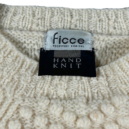 FICCE YOSHIYUKI KONISHI Hand Knit Wool Cable Sweater Size L