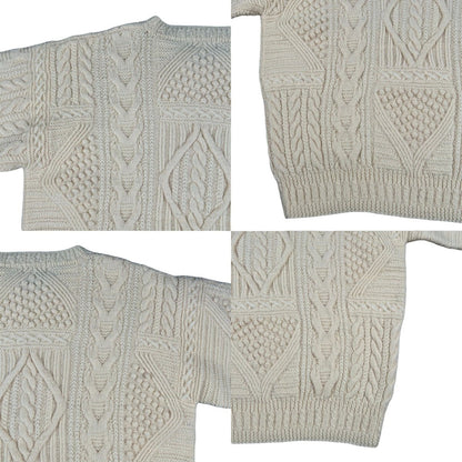 FICCE YOSHIYUKI KONISHI Hand Knit Wool Cable Sweater Size L