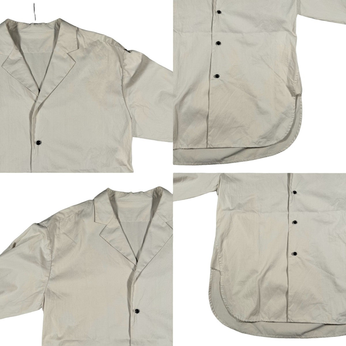 ITG un/unbient Open Collar Long Sleeve Shirt Beige Size 2