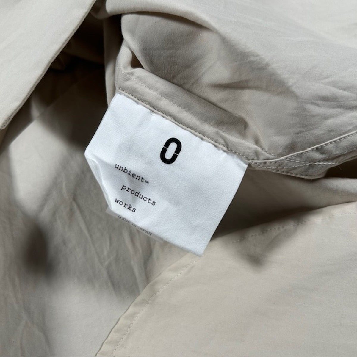 ITG un/unbient Open Collar Long Sleeve Shirt Beige Size 2