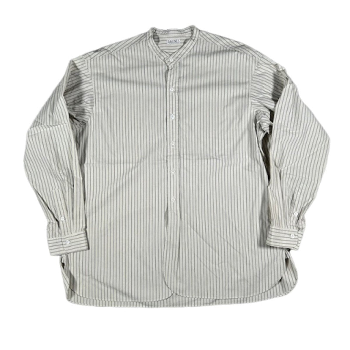 Vintage RAKINES Poplin Stripe Band Collar Shirt Size 3