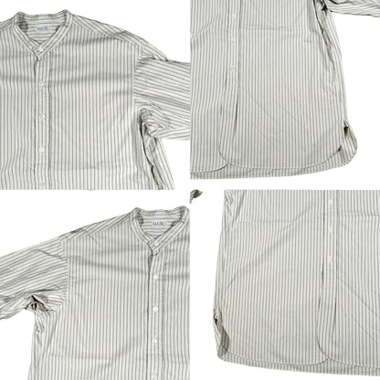 Vintage RAKINES Poplin Stripe Band Collar Shirt Size 3