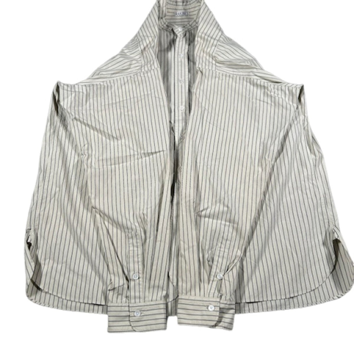 Vintage RAKINES Poplin Stripe Band Collar Shirt Size 3
