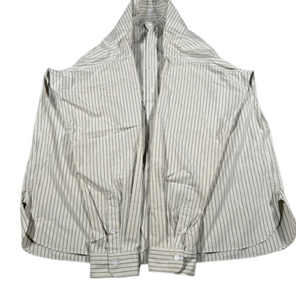 Vintage RAKINES Poplin Stripe Band Collar Shirt Size 3