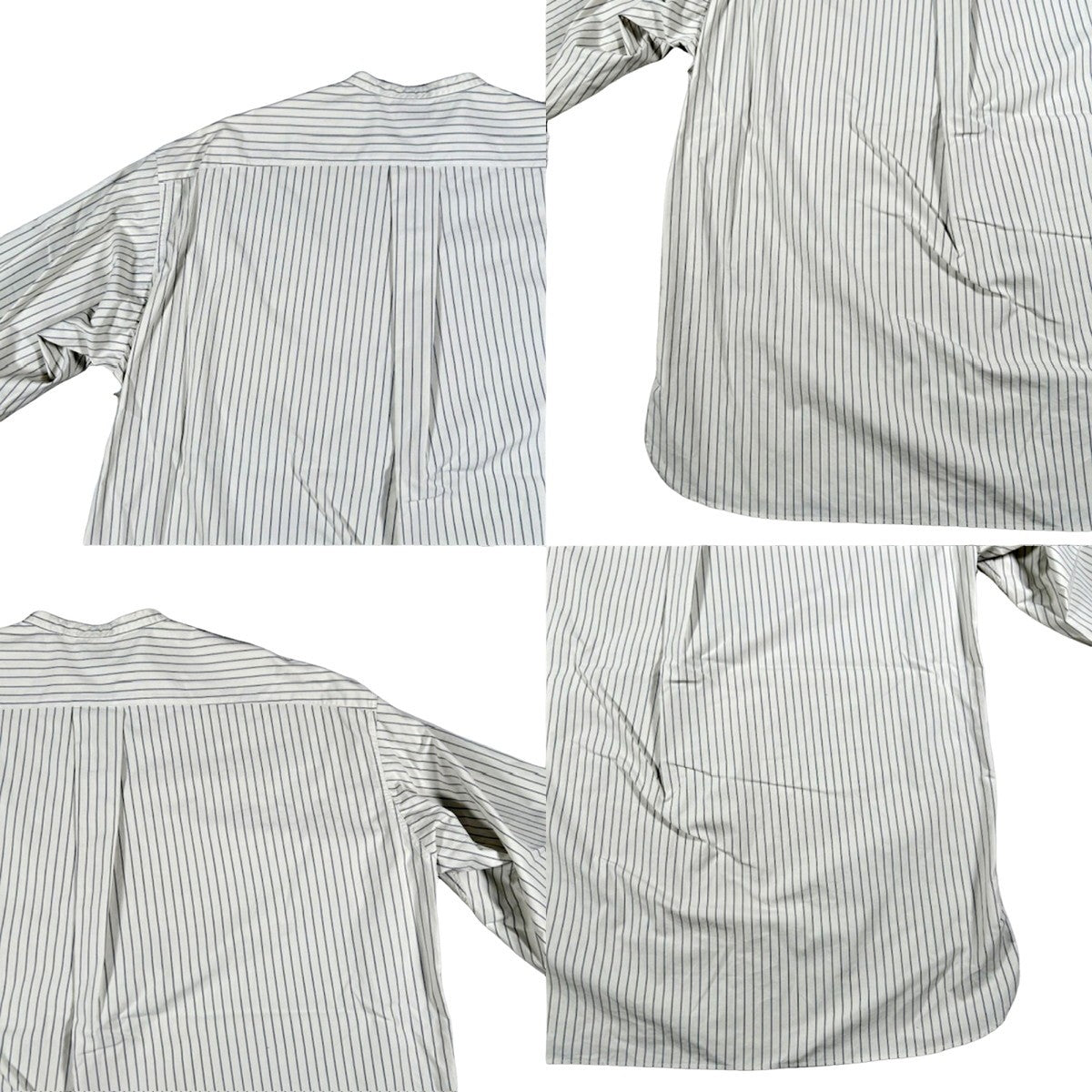 Vintage RAKINES Poplin Stripe Band Collar Shirt Size 3