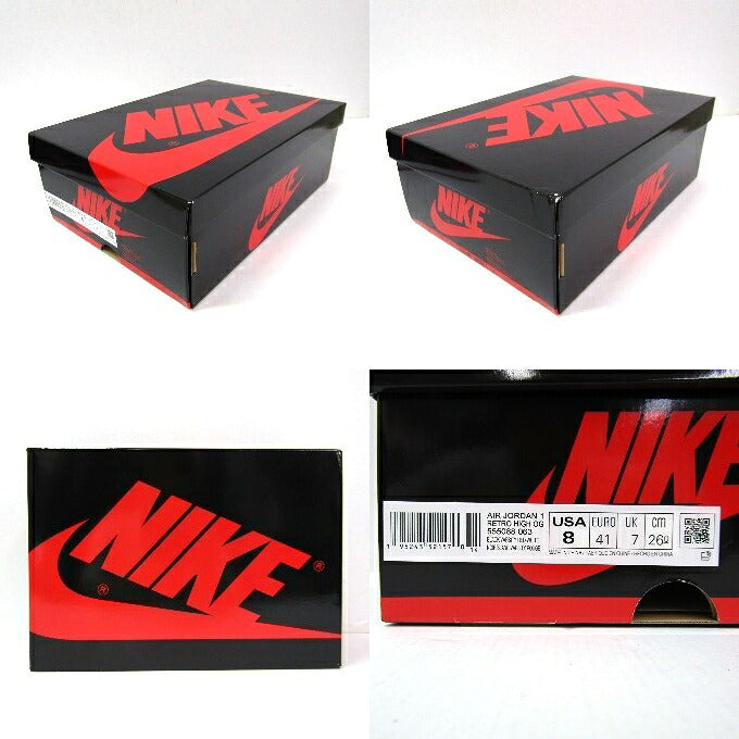 NIKE AIR JORDAN 1 RETRO High OG Black Sneakers Size 26cm