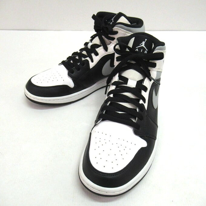 NIKE AIR JORDAN 1 MID White/Black/Grey Sneakers Size 28cm