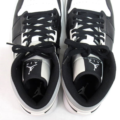 NIKE AIR JORDAN 1 MID White/Black/Grey Sneakers Size 28cm