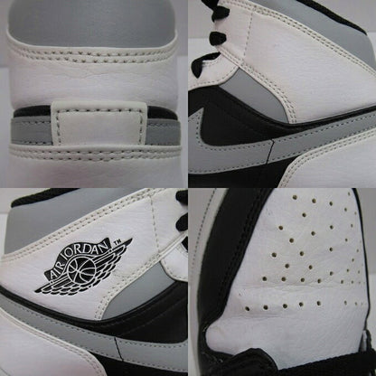 NIKE AIR JORDAN 1 MID White/Black/Grey Sneakers Size 28cm