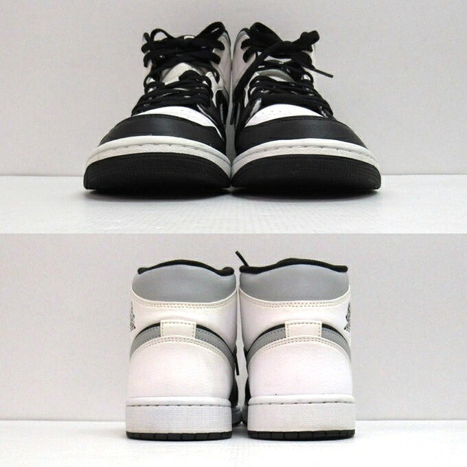 NIKE AIR JORDAN 1 MID White/Black/Grey Sneakers Size 28cm