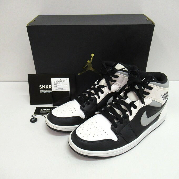 NIKE AIR JORDAN 1 MID White/Black/Grey Sneakers Size 28cm