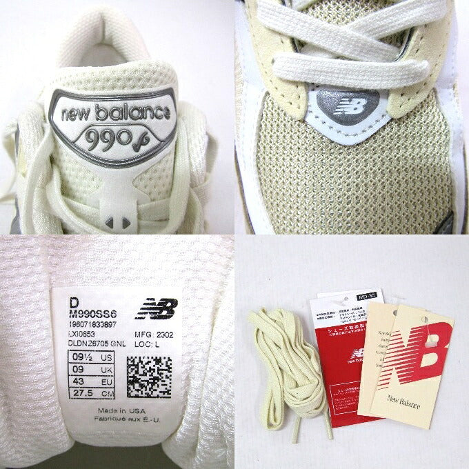 Balance M990 SS6 Pigskin Suede Low-Cut Sneakers Size 27.5cm